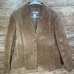 Coldwater creek 100% leather woman jacket size 2x